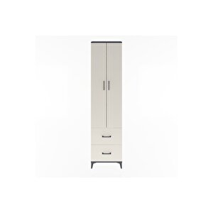 Arges Dolap 4 Raflı 2 Çekmeceli 2 Kapaklı 60x30x243 Antrasit-aytaşı