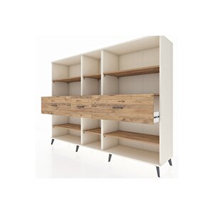 Hyperion Dolap 9 Raflı 3 Çekmeceli  220x44x163 Aytaşı-çam