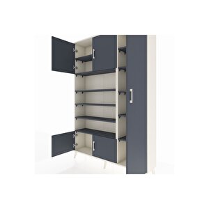 Arges Gardrop 11 Raflı 5 Kapaklı 132x30x195 Aytaşı-antrasit