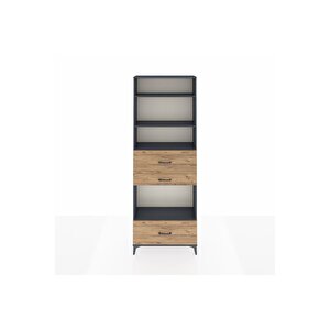 Arges Dolap 4 Raflı 3 Çekmeceli 88x30x243 Antrasit-çam