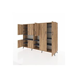 Hyperion Dolap 13 Raflı 7 Kapaklı 220x44x163 Çam-çam/antrasit