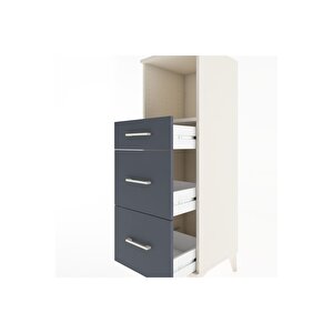 Hyperion Dolap Tek Raflı 3 Çekmeceli 44x44x134 Aytaşı-antrasit