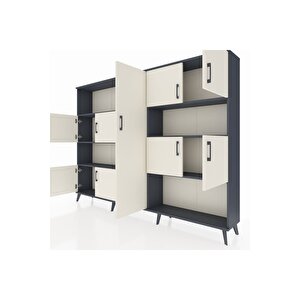 Arges Dolap 10 Raflı 9 Kapaklı 220x30x163 Antrasit-aytaşı/antrasit