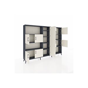 Arges Dolap 10 Raflı 9 Kapaklı 220x30x163 Antrasit-aytaşı/antrasit