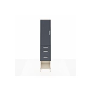 Arges Dolap 2 Raflı 3 Çekmeceli Tek Askılı 44x30x221 Aytaşı-antrasit