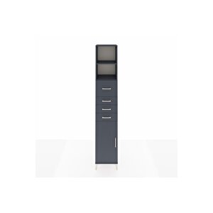 Hyperion Dolap 3 Raflı 4 Çekmeceli Tek Kapaklı 44x44x243 Antrasit-antrasit