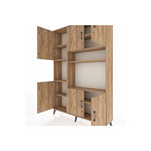 Arges Gardrop 9 Raflı 6 Kapaklı 132x30x195 Çam-çam