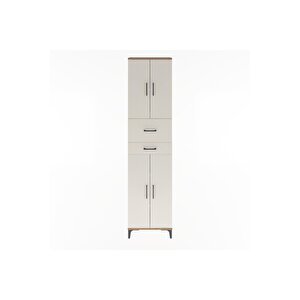 Arges Dolap 4 Raflı 2 Çekmeceli 4 Kapaklı 60x30x243 Çam-aytaşı