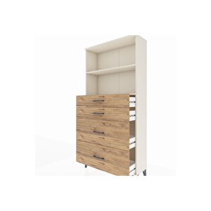 Arges Dolap 2 Raflı 4 Çekmeceli 88x30x182 Aytaşı-çam