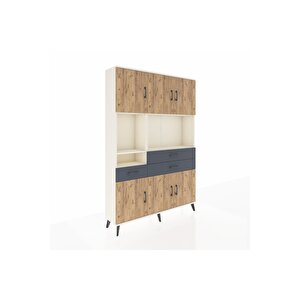 Arges Dolap 9 Raflı 3 Çekmeceli 6 Kapaklı 132x30x195 Aytaşı-çam/antrasit