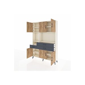 Arges Dolap 9 Raflı 3 Çekmeceli 6 Kapaklı 132x30x195 Aytaşı-çam/antrasit