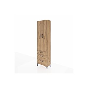Arges Dolap 4 Raflı 3 Çekmeceli 2 Kapaklı 60x30x221 Çam-çam
