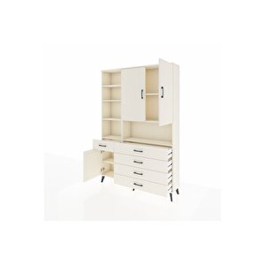 Arges Gardrop 8 Raflı 5 Çekmeceli 3 Kapaklı 132x30x195 Aytaşı-aytaşı