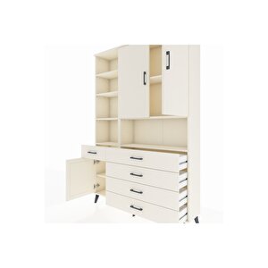 Arges Gardrop 8 Raflı 5 Çekmeceli 3 Kapaklı 132x30x195 Aytaşı-aytaşı