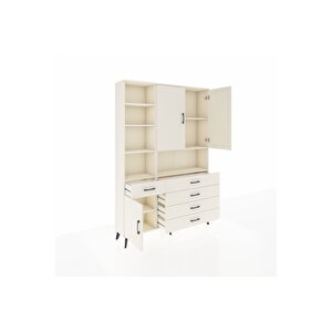 Arges Gardrop 8 Raflı 5 Çekmeceli 3 Kapaklı 132x30x195 Aytaşı-aytaşı