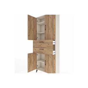 Arges Dolap 4 Raflı 2 Çekmeceli 4 Kapaklı 88x30x221 Aytaşı-çam