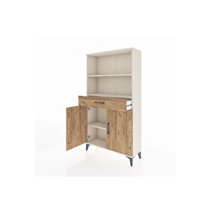 Arges Dolap 3 Raflı Tek Çekmeceli 2 Kapaklı 88x30x163 Aytaşı-çam
