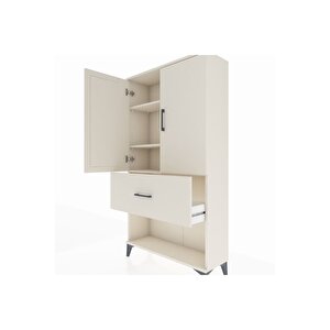 Arges Dolap 3 Raflı Tek Çekmeceli 2 Kapaklı 88x30x163 Aytaşı-aytaşı