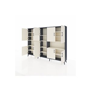 Arges Dolap 14 Raflı 10 Kapaklı 220x30x163 Antrasit-aytaşı