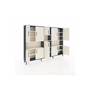 Arges Dolap 14 Raflı 10 Kapaklı 220x30x163 Antrasit-aytaşı