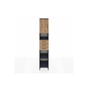 Hyperion Dolap 4 Raflı 3 Çekmeceli Tek Kapaklı 44x44x243 Antrasit-çam