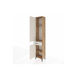 Arges Dolap 3 Raflı Tek Çekmeceli Tek Askılı 44x30x221 Çam-aytaşı