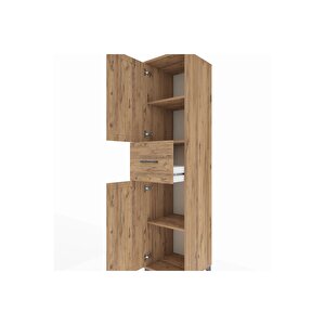 Hyperion Dolap 3 Raflı Tek Çekmeceli 2 Kapaklı 44x44x195 Çam-çam