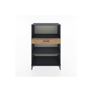 Hyperion Dolap 2 Raflı Tek Çekmeceli 88x44x134 Antrasit-çam