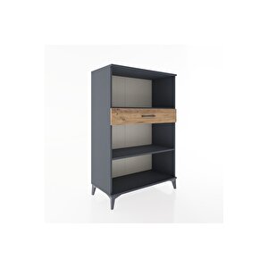 Hyperion Dolap 2 Raflı Tek Çekmeceli 88x44x134 Antrasit-çam