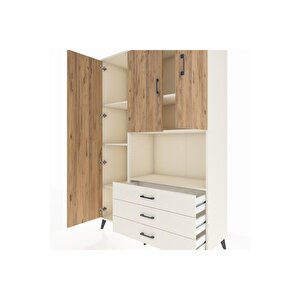 Hyperion Dolap 6 Raflı 3 Çekmeceli 3 Kapaklı 132x44x195 Aytaşı-çam/aytaşı