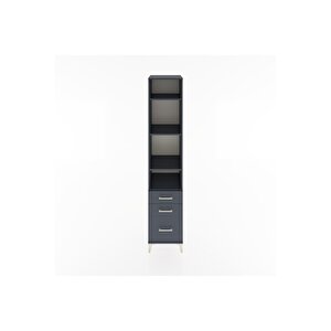 Hyperion Dolap 4 Raflı 3 Çekmeceli 44x44x221 Antrasit-antrasit