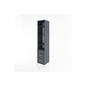 Hyperion Dolap 4 Raflı 3 Çekmeceli 44x44x221 Antrasit-antrasit
