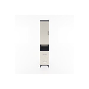 Hyperion Dolap 4 Raflı 2 Çekmeceli Tek Kapaklı 44x44x221 Antrasit-aytaşı