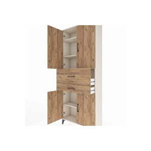 Arges Dolap 4 Raflı 2 Çekmeceli 4 Kapaklı 88x30x221 Aytaşı-çam