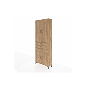 Arges Dolap 4 Raflı 3 Çekmeceli 4 Kapaklı 88x30x243 Çam-çam