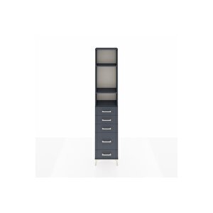 Arges Dolap 3 Raflı 5 Çekmeceli 44x30x221 Antrasit-antrasit