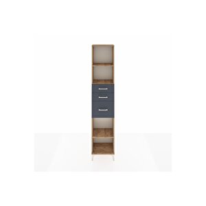 Arges Dolap 3 Raflı 3 Çekmeceli 44x30x221 Çam-antrasit