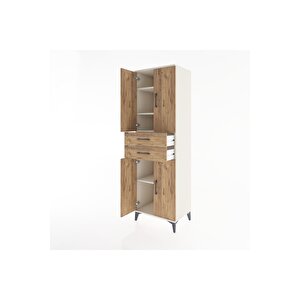 Hyperion Dolap 4 Raflı 2 Çekmeceli 4 Kapaklı 60x44x195 Aytaşı-çam