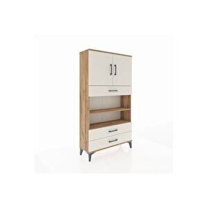Arges Dolap 4 Raflı 3 Çekmeceli 2 Kapaklı 88x30x163 Çam-aytaşı