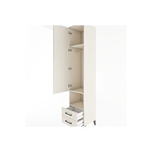 Hyperion Dolap 3 Raflı 2 Çekmeceli Tek Askılı 44x44x221 Aytaşı-aytaşı