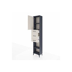 Arges Dolap 3 Raflı 3 Çekmeceli Tek Kapaklı 44x30x221 Antrasit-aytaşı