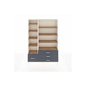 Arges Dolap 9 Raflı 4 Çekmeceli  132x30x195 Aytaşı-çam/antrasit