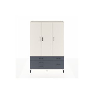 Kronos Dolap 5 Raflı 5 Çekmeceli Tek Askılı 132x59x195 Aytaşı-aytaşı/antrasit