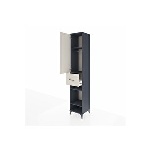 Hyperion Dolap 4 Raflı Tek Çekmeceli Tek Askılı 44x44x243 Antrasit-aytaşı