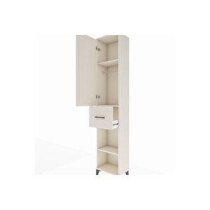 Arges Dolap 3 Raflı Tek Çekmeceli Tek Askılı 44x30x221 Aytaşı-aytaşı