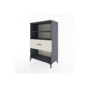 Hyperion Dolap 2 Raflı Tek Çekmeceli 88x44x134 Antrasit-aytaşı