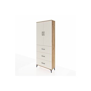 Arges Dolap 3 Raflı 3 Çekmeceli 2 Kapaklı 88x30x221 Çam-aytaşı