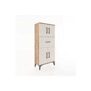 Hyperion Dolap Tek Raflı Tek Çekmeceli 4 Kapaklı 60x44x134 Çam-aytaşı