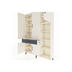 Arges Dolap 10 Raflı Tek Çekmeceli 5 Kapaklı 132x30x195 Aytaşı-aytaşı/antrasit