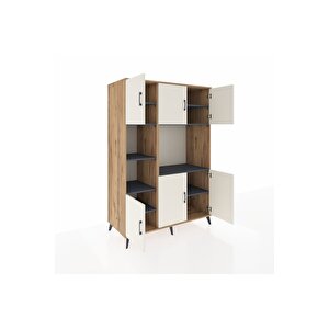 Kronos Dolap 9 Raflı 6 Kapaklı 132x59x195 Çam-aytaşı/antrasit